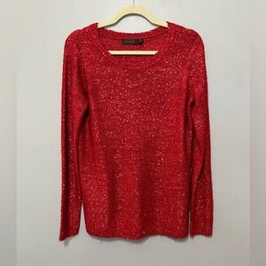 The Limited VINTAGE Red Sequin Sweater Long Sleeves Ready for Holidays M EUC!!